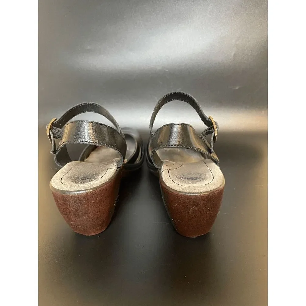 Nurture Black Sandals Wooden Block Heel Women's US Size 8